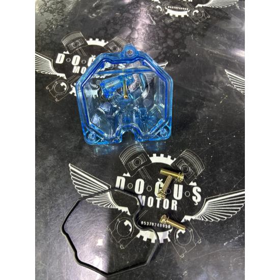 KARBÜRATÖR ALT ŞEFFAF TAS MAVİ