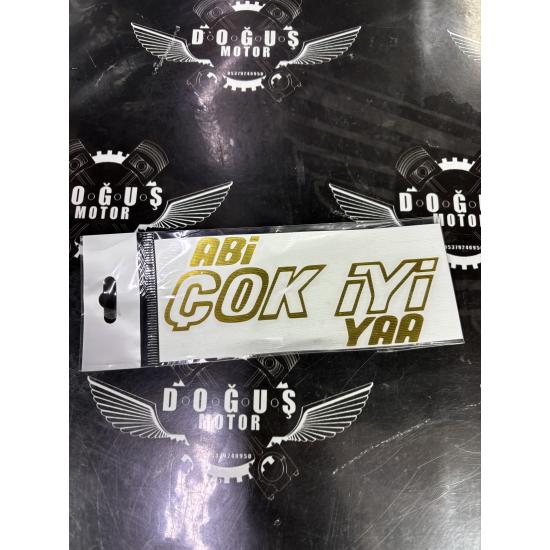 ABİ ÇOK İYİ YA STİCKER SARI