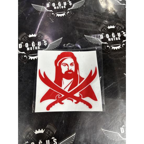ZÜLFİKAR KILICI STİCKER KIRMIZI