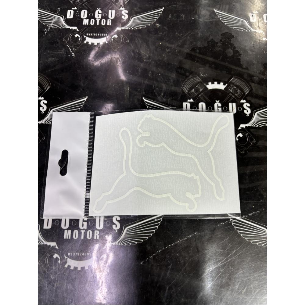 Doğuş Motor Puma Sticker Beyaz | Motor Sticker & Aksesuar