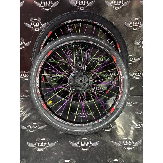 17 - 19 RİDEİT SİYAH GÖBEKLİ BUKALEMUN TELLİ DİZİLİ JANT DİSK MODEL LASTİKLİ