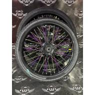 17 - 19 SİYAH ÇEMBERLİ SİYAH GÖBEKLİ BUKALEMUN TELLİ  DİZİLİ JANT DİSK MODEL LASTİKLİ