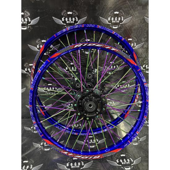 17 - 19 MAVİ RİDEİT SİYAH GÖBEKLİ BUKALEMUN TELLİ DİZİLİ JANT DİSK MODEL