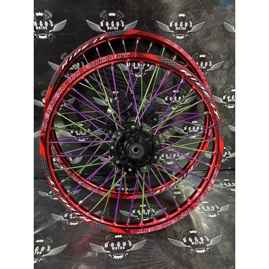 17 - 19 KIRMIZI RİDEİT SİYAH GÖBEKLİ BUKALEMUN TELLİ DİZİLİ JANT DİSK MODEL