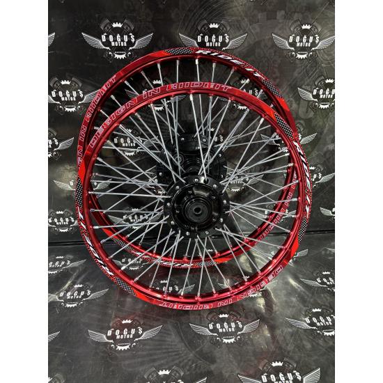 17 - 19 KIRMIZI RİDEİT SİYAH GÖBEKLİ DİZİLİ JANT DİSK MODEL