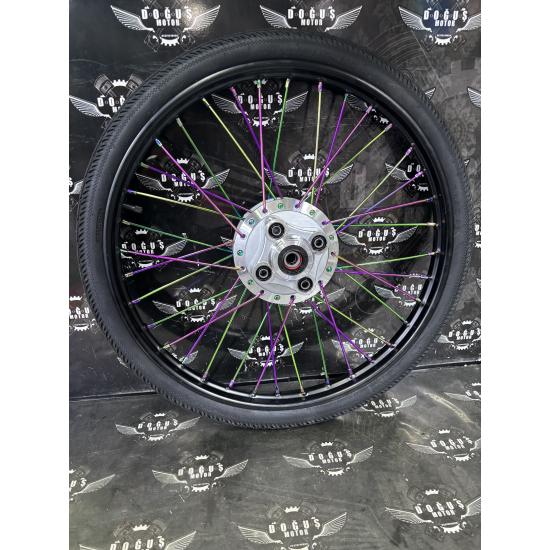 24 DEMİR SİYAH ÇEMBER BUKALEMUN TEL ARKA JANT LASTİKLİ