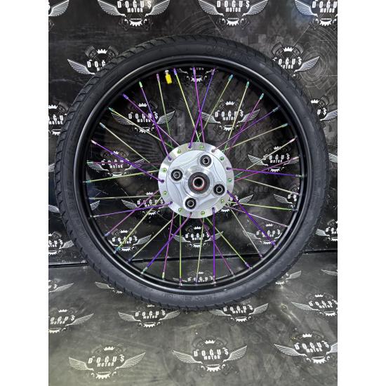 19 DEMİR SİYAH ÇEMBER BUKALEMUN TEL ARKA JANT  LASTİKLİ